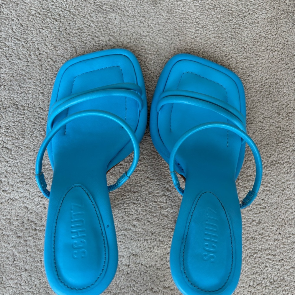 Schutz Blue Strappy Sandals